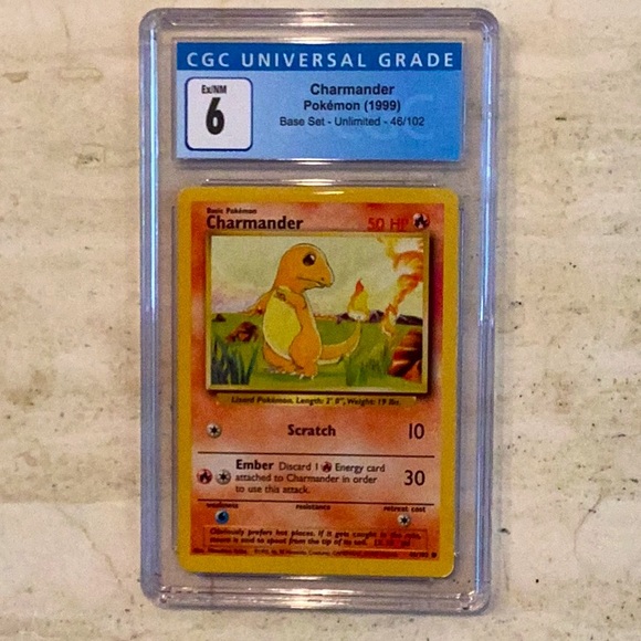 Charmander 1999 Pokemon 46/102 Base Set  CGC 6 Graded Pokemon Card TCG #46 - Picture 1 of 7